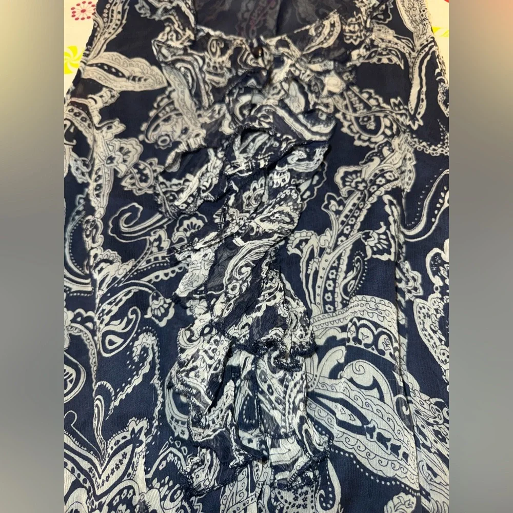 Valerie bertinelli patterned blouse EUC - Picture 3 of 4